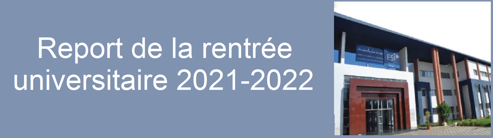 Report de la rentrée universitaire 2021-2022